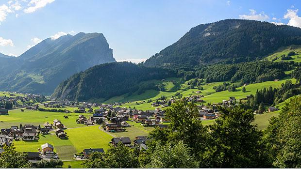 village of schoppernau, bregenzer wald, vorarlberg, austria