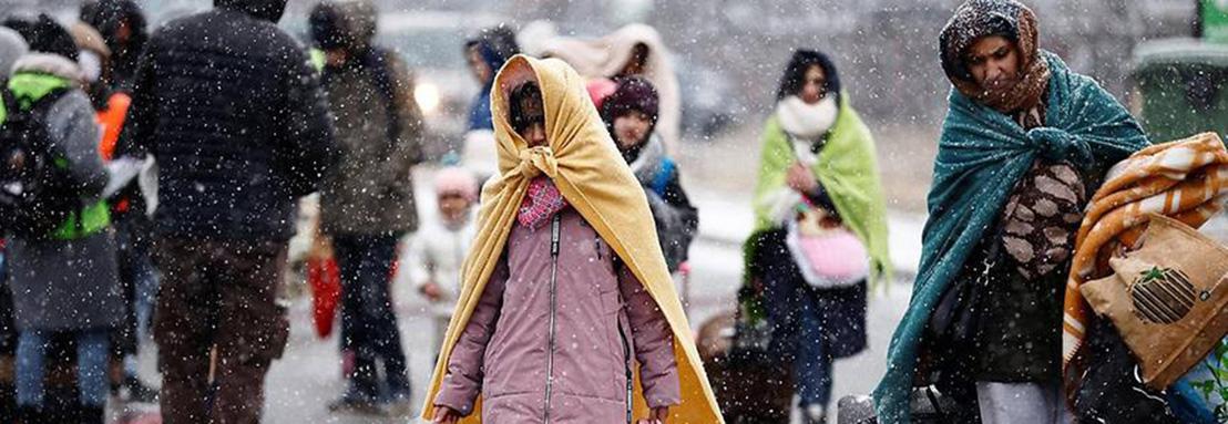 Ukraine - Menschen im Schnee